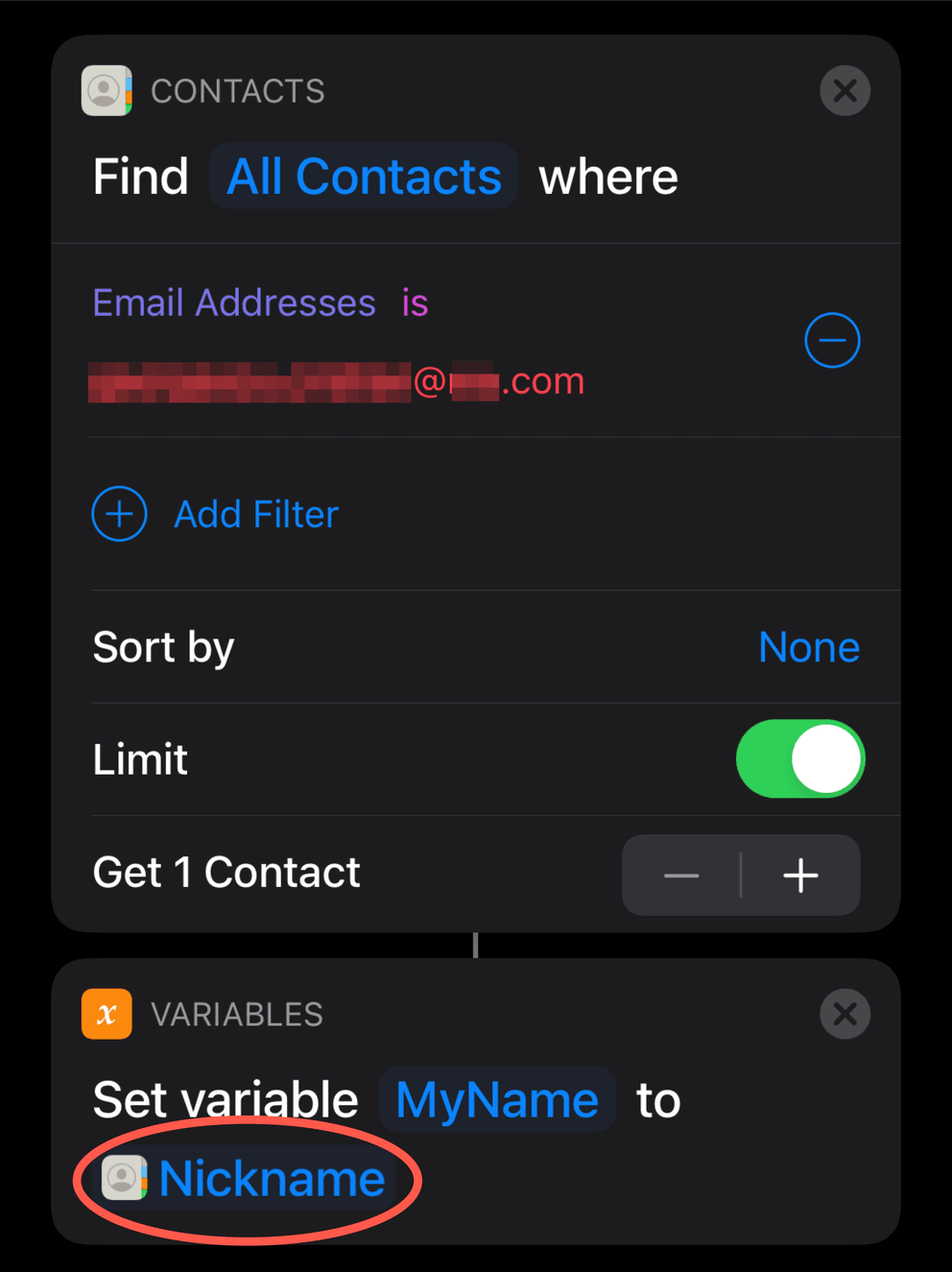 Nickname as a variable