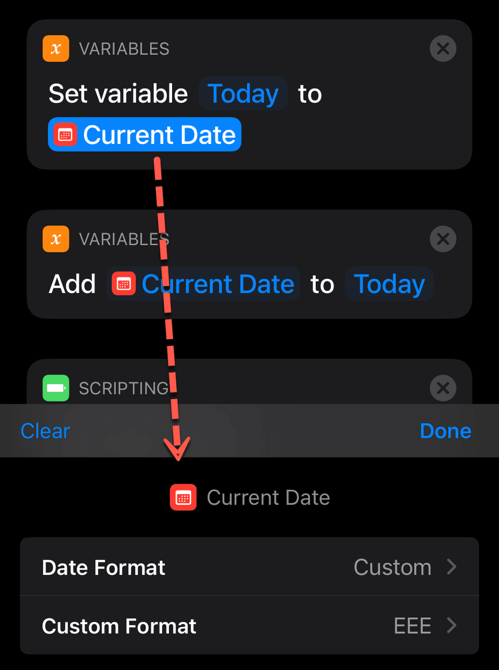 Adding the day of the week to Today